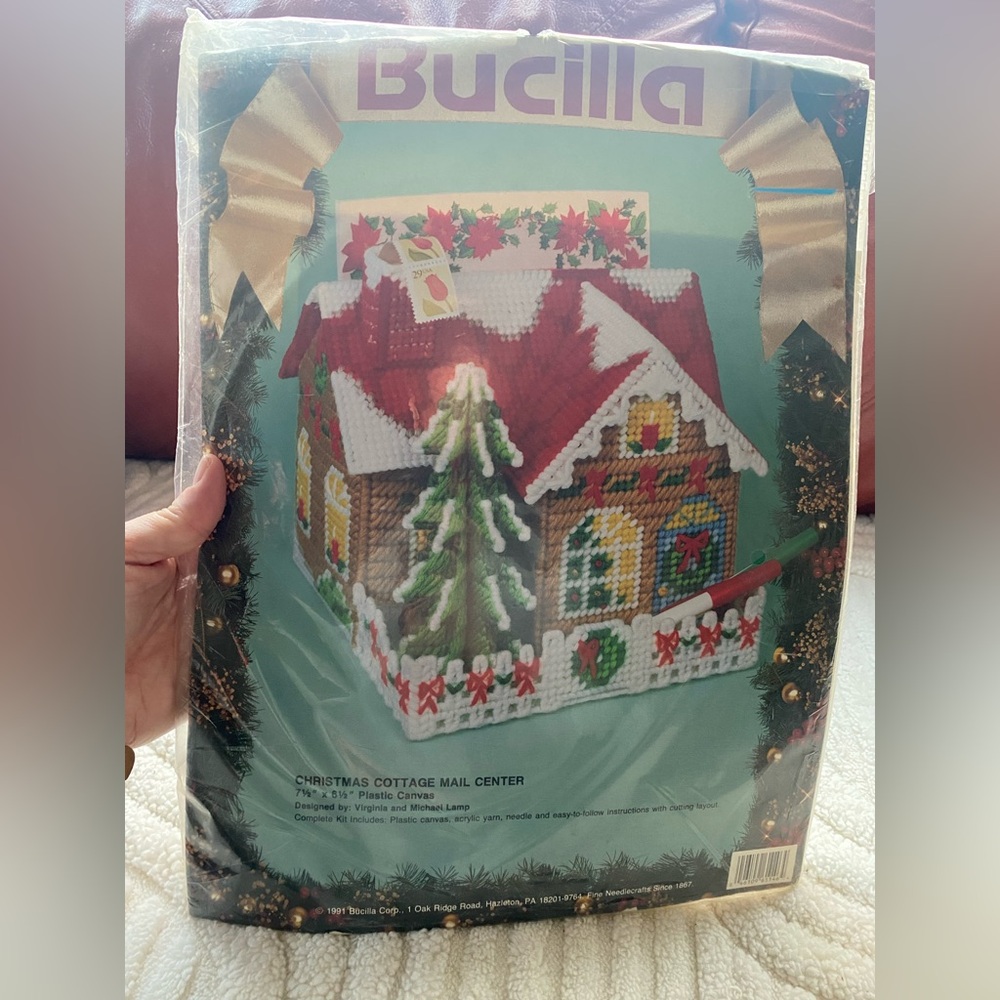 Bucilla Festive Cottage Mail Center Kit - Red, Green, White